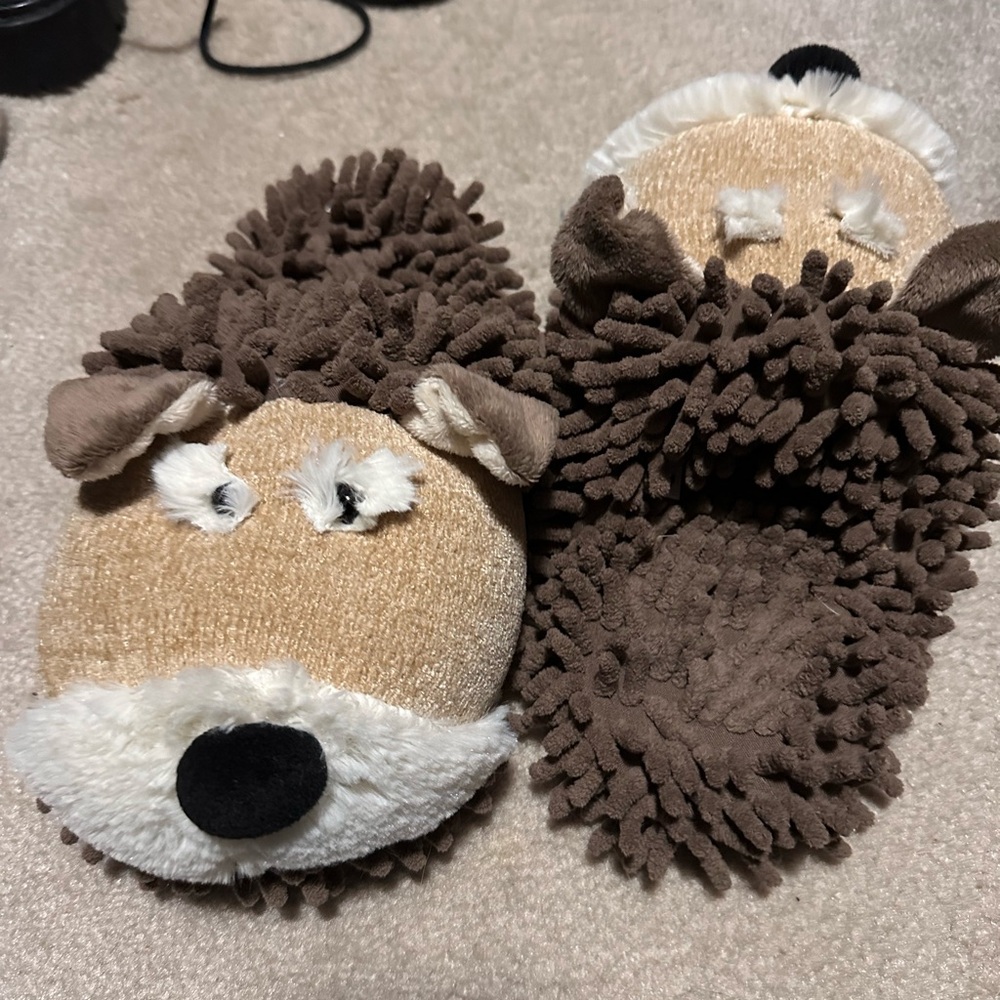 Brown and Cream Animal Slippers